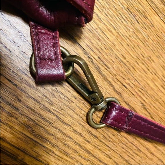 Italian Sundance Burgundy Crossbody Bag or belt bag with Animal Print Accent. - Picture 2 of 10